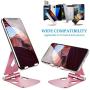 Adjustable Cell Phone Stand, Abdodar Aluminum Desktop Phone Holder Cradle Dock Fully Foldable, Compatible with All Mobile Phone