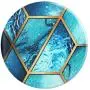 Ocean Geometric Watercolor Blue Grip PopSockets Grip and Stand for Phones and Tablets