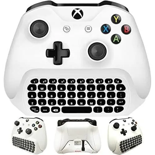 Whiteoak Xbox One S Chatpad Mini Gaming Keyboard Wireless Chat Message KeyPad with Audio/Headset Jack for Xbox One Elite & Slim Game Controller Gamepad - 2.4GHz Receiver Included -White Whiteoak Xbox One S Chatpad Mini Gaming Keyboard Wireless Chat Message KeyPad with Audio/Headset Jack for Xbox One Elite & Slim Game Controller Gamepad - 2.4GHz Receiver Included -White