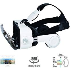 VR Headset Virtual Reality Headset 3D Glasses with 120°FOV, Anti-Blue-Light Lenses, Stereo Headset, for All Smartphones with Length Below 6.3 inch Such as iPhone & Samsung HTC HP LG etc.