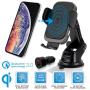 CharGenius Wireless Car Charger Mount, Qi Fast Charging Auto Clamping Phone Holder, Dashboard Windshield Air Vent CD Mount for iPhone 11 Pro XS Max XR X 8+, Android Samsung Galaxy S10+ S10 S9+ S9 S8+