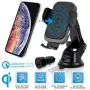 CharGenius Wireless Car Charger Mount, Qi Fast Charging Auto Clamping Phone Holder, Dashboard Windshield Air Vent CD Mount for iPhone 11 Pro XS Max XR X 8+, Android Samsung Galaxy S10+ S10 S9+ S9 S8+