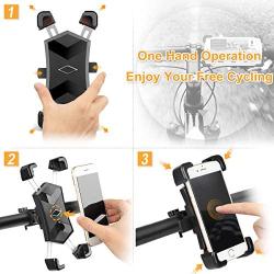 Pioneeryao Bike Phone Mount Universal Adjustable Bicycle Motorcycle Phone Mount Holder Mountain Bike Road Bike Accessories for Most 4.5"-7.2" Smart Phones (for Handlebar)