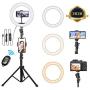 10 Selfie Ring Light with Adjustable Tripod Stand & Cell Phone Holder,Portable USB LED Ring Light with Remote for TikTok/YouTube/Video Recording/Streaming/Makeup/Photography/iPhone Android Cameras