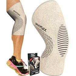 Physix Gear Knee Support Brace - Premium Recovery & Compression Sleeve For Meniscus Tear, ACL, MCL Running & Arthritis - Best Neoprene Stabilizer Wrap for Crossfit, Squats & Workouts - For Men & Women