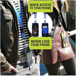 Gear Beast Cell Phone Lanyard with Adjustable Neck Strap Compatible with iPhone Galaxy & Most Smartphones, Silicone Phone Holder with Card Pocket and Adjustable Satin Polyester Lanyard