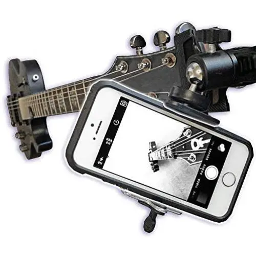 Guitar Ukulele Smartphone Mount Holder for Cell Phones and Gopro Action Cameras Guitar Ukulele Smartphone Mount Holder for Cell Phones and Gopro Action Cameras
