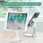 Imguardz Cell Phone Stand, Adjustable Desktop Holder Cradle Dock, Premium Foldable Tablet Stands, Compatible with iPhone 11 Pro Xs Max Xr 8 Plus, iPad, Smartphone (White)