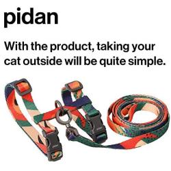 pidan Cat Harness and Leash Set Escape Proof Adjustable Cat Walking Jackets Cat Vest with Metal Clip 1.2m Strap Comfort Fit for Pet Kitten Rabbit Small Animals