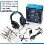 Gaming Headset for New Xbox One PS4 PC Laptop Tablet with Mic, Over Ear Headphones, Noise Canceling, Stereo Bass Surround for Kids Mac Smartphones Cellphone … (Blue)