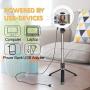 Selfie Ring Light with Tripod Stand and Cell Phone Holder for Live Stream/Makeup,Bluetooth Selfie Stick Tripod Stand with Light, Portable 5 Inch Ring Light