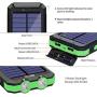 Solar Charger,Yelomin 20000mAh Portable Outdoor Mobile Power Bank,Camping Travel External Backup Battery Pack Dual USB 5V Outputs 2 LED Light Flashlight with Compass