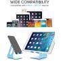 LORERAN Cell Phone Stand, Phone Dock, Phone Holder, Cradle for Smartphone and Tablet, Aluminum Stand Compatible with Samsung iPhone 11 Pro Xs Xs Max Xr X 8 7 6 6s Plus 5 5s 5c - Black (Water-Blue)