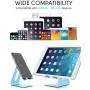 LORERAN Cell Phone Stand, Phone Dock, Phone Holder, Cradle for Smartphone and Tablet, Aluminum Stand Compatible with Samsung iPhone 11 Pro Xs Xs Max Xr X 8 7 6 6s Plus 5 5s 5c - Black (Water-Blue)