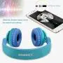 Riwbox WT-7S Bluetooth Headphones, LED Light Up Wireless Foldable Stereo Headset with Microphone and Volume Control for PC/iPhone/TV/iPad (Blue) Riwbox WT-7S Bluetooth Headphones, LED Light Up Wireless Foldable Stereo Headset with Microphone and Volume Control for PC/iPhone/TV/iPad (Blue)