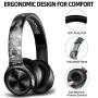 Picun P26 Wireless Headphones Bluetooth 5.0, Monkey Pinking Edition 40H Playtime Hi-Fi Stereo Bluetooth Headphone Over Ear with Mic Foldable Wired/Wireless/TF for Phone with Carrying Case (Camo)