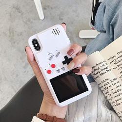 Gameboy iPhone Case Playable Gameboy Case for iPhone, 36 Classic Games Full Color Display Handheld Game Console Gameboy Phone Case Retro Gaming Phone Case Protective Cover (White, iPhone 6/6S/7/8)