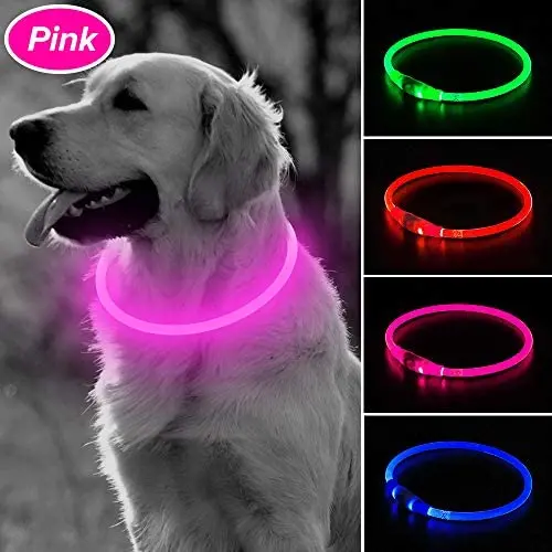 BSEEN LED Dog Collar, USB Rechargeable Glowing Pet Collar, TPU Cuttable Dog Safety Lights for Small Medium Large Dogs BSEEN LED Dog Collar, USB Rechargeable Glowing Pet Collar, TPU Cuttable Dog Safety Lights for Small Medium Large Dogs