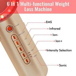 6 in 1 Fat Remover Machine EMS Massager Sliming Device for Weight Loss Arm Leg Stomach Wasit Hip Massage Skin Tightening (Gold)