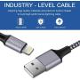 iPhone Charger, YOKERSU Nylon Braided Lightning Cable 3PACK 6ft Extra Long High Speed Data Sync Transfer Charging Cord Compatible with iPhone Xs MAX XR X 8 Plus 7 Plus 6S Plus 6 Plus SE 5S iPad(Gray) iPhone Charger, YOKERSU Nylon Braided Lightning Cable 3PACK 6ft Extra Long High Speed Data Sync Transfer Charging Cord Compatible with iPhone Xs MAX XR X 8 Plus 7 Plus 6S Plus 6 Plus SE 5S iPad(Gray)