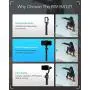 Selfie Stick Tripod, BlitzWolf Extendable Selfie Stick Bluetooth with Anti-Shaking Stabilizer and Automatic Balance, Gimbal Stabilizer for iPhone 11 Pro/XS Max/XS/XR/X/8/7/6, Galaxy S10/S9, Android