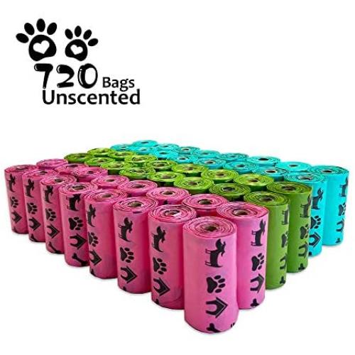 PET N PET Poop Bags 720 Counts Rainbow Color Dog Poop Bags Dog Waste Bags Unscented/Scented Doggy Poop Bags
