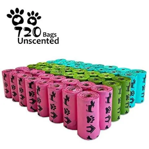 PET N PET Poop Bags 720 Counts Rainbow Color Dog Poop Bags Dog Waste Bags Unscented/Scented Doggy Poop Bags