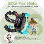 Themoemoe Kids Smartwatch, Kids GPS Tracker Watch Kids Waterproof Smart Watch Phone GPS Tracker with SOS Two Way Call (Black)