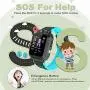 Themoemoe Kids Smartwatch, Kids GPS Tracker Watch Kids Waterproof Smart Watch Phone GPS Tracker with SOS Two Way Call (Black)