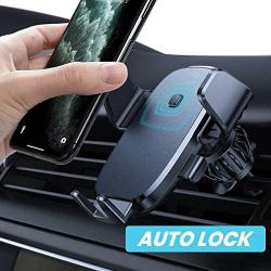 LISEN Phone Holder for Car, AUTO Locking Phone Mount Car with Hook Like Clip Air Vent Car Mount Universal Mobile Phone Holder Compatible with iPhone and All Other Smart Phone