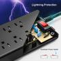 Power Strip,QOLIXM Surge Protector with 6 AC Outlets & 8 USB Ports (5V/10A)，1625W/13A,6 Feet Long Extension Cord for Multiple Devices Smartphone Tablet Laptop Computer