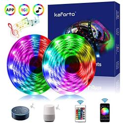 Kaforto Smart LED Strip Lights 33.5 ft, WiFi Smart Phone APP Controlled, 300LEDs Waterproof IP65 & Music SYNC LED Lights Strip, Working with Alexa & Google Assistant for Bedroom,TV,Kitchen,Parties.