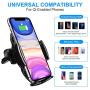 Wireless Car Charger, Anstop 2-in-1 Cup Holder Phone Mount Air Vent Holder Auto Clamping Qi Fast Charging Cell Phone Holder Compatible iPhone 11/Xs Max/XS/XR/X/8/8+ (Black Wireless)