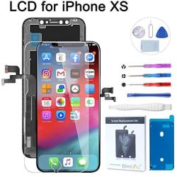 Screen Replacement Compatible with iPhone Xs 5.8 inch, Touch Screen Display Digitizer Assembly with Repair Tool Kit, Tempered Glass, Magnetic Screw Map (Model A1920, A2097, A2098, A2100)