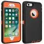 iPhone 6/6S Case Shockproof High Impact Tough Rubber Rugged Hybrid Case Silicone Triple Protective Anti-Shock Shatter-Resistant Mobile Phone Case for iPhone 6/6S 4.7"(Black-Orange) iPhone 6/6S Case Shockproof High Impact Tough Rubber Rugged Hybrid Case Silicone Triple Protective Anti-Shock Shatter-Resistant Mobile Phone Case for iPhone 6/6S 4.7"(Black-Orange)