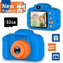 Seckton Upgrade Kids Selfie Camera, Best Birthday Gifts for Boys Age 3-9, HD Digital Video Cameras for Toddler, Portable Toy for 3 4 5 6 7 8 Year Old Boy with 32GB SD Card-Orange