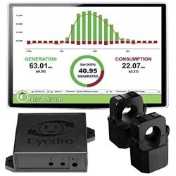 Eyedro Home Solar & Energy Monitor - Track, React, Save Money - View Your Energy Usage in a Variety of Ways via My.Eyedro.com (No Fee) - Electricity Costs in Real Time - Net Metering - EYEFI-2 (WIFI)