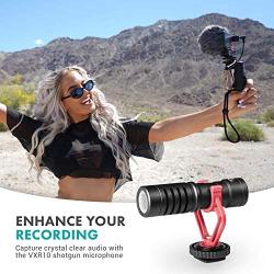 Movo Smartphone Kit with VXR10 Microphone, Grip, Tripod, and LED Light