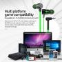 Plextone Chat Gaming Earphone with Gaming Tuner Gadget & Extension Cord for Cell Phone iOS Android Computer Laptop (G25 Green)