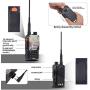 BaoFeng UV-5RE+ 8Watt Ham Radio Handheld Rechargeable with Gamtaai NA-771 Telescopic Antenna+Acoustic Tube Earpiece+2800mAh Large Battery,VHF/UHF Two Way Radio Long Range Walkie Talkies (Black)