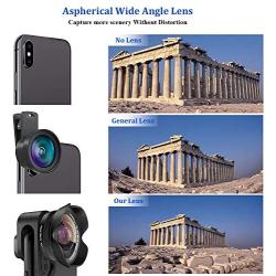 Phone Camera Lens,TODI 4K HD 2 in 1 120° Wide Angle Lens, 20X Macro Lens,Clip-On Phone Lens Compatible iPhone,Samsung, Most Andriod Phones No Distortion