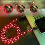 Light up iPhone Charger {MFI Apple Certified} AKAMOS 5ft LED iPhone Charger with Flowing led, USB to Lightning Cable with Quick Charge, Compatible with Phone11/11pro Max/XR/8/8Plus/7/6(Flowing Red)