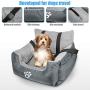 Dog Car Seat,Puppy Booster Seat Dog Travel Car Carrier Bed with Storage Pocket and Clip-on Safety Leash Removable Washable Cover for Small Dog