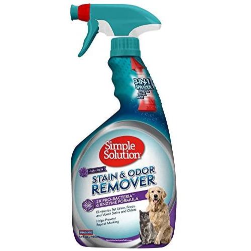 Simple Solution Pet Stain and Odor Remover | Enzymatic Cleaner with 2X Pro-Bacteria Cleaning Power