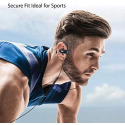 Avantree E171 Sports Earbuds Wired with Microphone, Sweatproof Wrap Around Earphones with Over Ear Hook, in Ear Running Headphones for Workout Exercise Gym Compatible with iPhone, Cell Phones - Silver