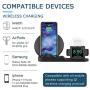 Wireless Charger, 3-in-1 Design Charging Stand Compatible for QI Cell Phone iWatch 1/2/3/4 and Airpod 2, iPhone 11/11 Pro Max/X/XS Max/8 Wireless Charging Station,Desk Charging Pad(Black)