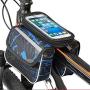 Bicycle Front Beam Tube Package, Waterproof Touch Screen Mobile Phone Bag Mountain Bike Saddle Bag Bicycle Riding Equipment with rain Cover -LXZXZ