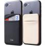 CA+ [Two] Stretch Card Sleeves Stick On Wallet for Cell Phone Card Holder Adhesive Sticker ID Credit Card Holder for Back of Phone (Black + Gold)