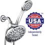 AquaDance 7" Premium High Pressure 3-Way Rainfall Combo for The Best of Both Worlds-Enjoy Luxurious Rain Showerhead and 6-Setting Hand Held Shower Separately or Together - Chrome Finish - 3328