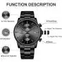 GOLDEN HOUR Mens Watches with Black/Silver Stainless Steel and Metal Casual Waterproof Chronograph Quartz Watch, Auto Date in Colorful Hands GOLDEN HOUR Mens Watches with Black/Silver Stainless Steel and Metal Casual Waterproof Chronograph Quartz Watch, Auto Date in Colorful Hands